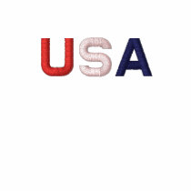USA RWB Embroidered Classic White Ladies Polo