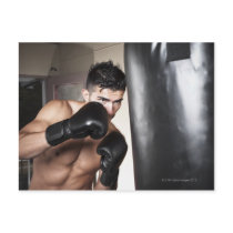 USA, Seattle, Portrait of young man boxing in Postcard