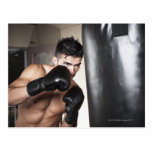 USA, Seattle, Portrait of young man boxing in Postcard