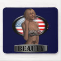 USA Sexy Pinup Girl Next Door Patriotic Mousepad