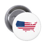 USA-Shaped Flag Button