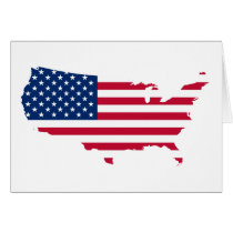 USA-Shaped Flag cards
