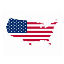 USA-Shaped Flag postcards