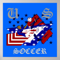 USA soccer Bicycle kick futbol lovers gifts Poster