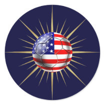 USA Soccer fanatics futbol US flag ball Sticker