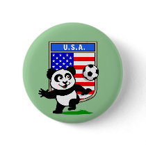 USA Soccer Panda Pinback Buttons