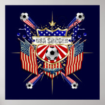 USA Soccer Symphony Shooting stars and stripes Posters