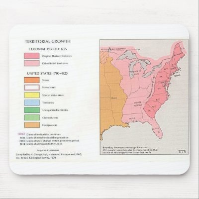 USA Territorial growth from 1775 Mouse Pad by cooldudeproducts