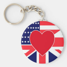 USA/UK Love Key Chains