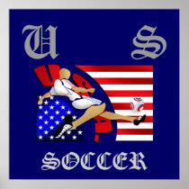 USA US soccer strike American flag artwork gifts Posters