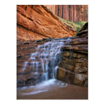 USA, Utah, Escalante Wilderness.  Waterfall in Postcard
