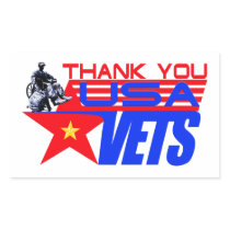 USA Veterans Rectangle Sticker