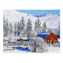 USA, Washington, Methow Valley, Barns in Postcards