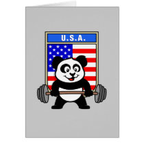 USA Weightlifting Panda Greeting Card
