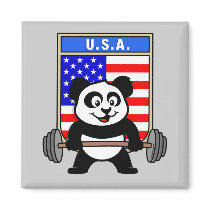 USA Weightlifting Panda Magnet