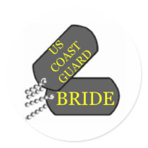 USCG Bride Round Stickers