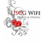 USCG Wife Floral Swirls t-shirts