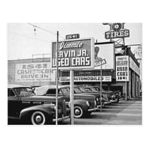 Used Car Lot Vintage Hollywood California Postcards