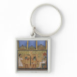 Ushabti casket with a scene of psychostasis key chain
