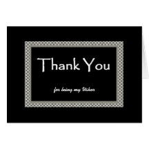 USHER Chequerboard Wedding THANK YOU Greeting Card