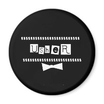 Usher White on Black Magnets