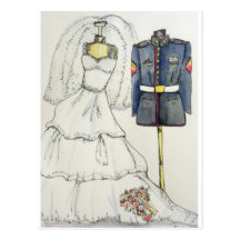 USMC Wedding Postcards