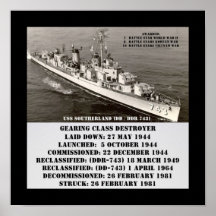 USS Southerland (DD /DDR - 743) Print