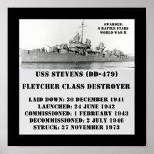 USS Stevens (DD-479) Posters