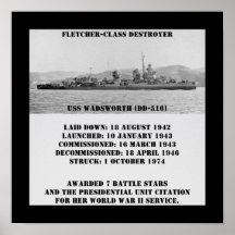 USS Wadsworth (DD-516) Poster