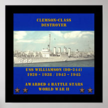 USS WILLIAMSON (DD-244 ) POSTERS