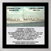 USS WILLIAMSON (DD-244 PRINT