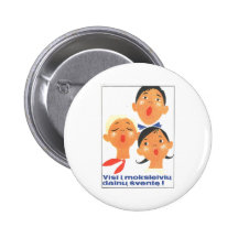 USSR CCCP Cold War Soviet Union Propaganda Posters Button