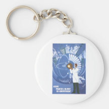USSR CCCP Cold War Soviet Union Propaganda Posters Keychain