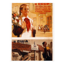 USSR CCCP Cold War Soviet Union Propaganda Posters Post Card