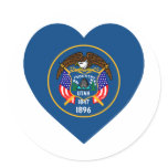 Utah Flag Heart Stickers