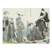 Utamaro Flowers Of The Four Seasons 1784 Art Postcards