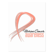 Uterine Cancer Awareness Grunge Ribbon Postcard