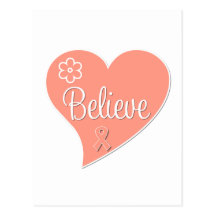 Uterine Cancer Believe Heart Post Cards