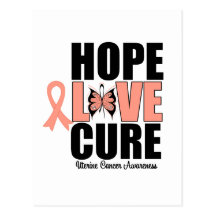 Uterine Cancer Hope Love Cure Postcard