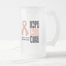 Uterine Cancer Hope Love Cure Ribbon Coffee Mugs