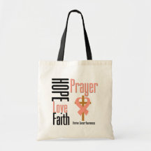 Uterine Cancer Hope Love Faith Prayer Cross Bags