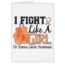 Uterine Cancer I Fight Like A Girl 15.5 Greeting Cards