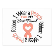 Uterine Cancer I Wear Peach Ribbon Best Friend Post Card