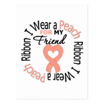 Uterine Cancer I Wear Peach Ribbon For My Friend Post Card