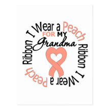 Uterine Cancer I Wear Peach Ribbon For My Grandma Post Cards