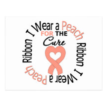 Uterine Cancer I Wear Peach Ribbon For The Cure Post Cards