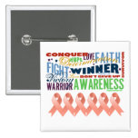 Uterine Cancer Inspirational Words Pinback Button