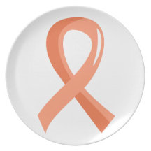 Uterine Cancer Peach Ribbon 3 Plate