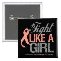Uterine Cancer Ribbon - Fight Like a Girl Pin