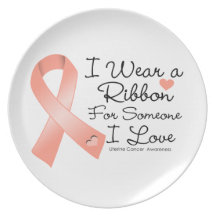 Uterine Cancer Ribbon Someone I Love Plate